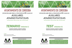 Temario y Test y servicio de acceso gratuito a actualizaciones y supuestos prácticos de la oposición libre para la provisión de 83 plazas de Auxiliares Administrativos/as del Ayuntamiento de Córdoba