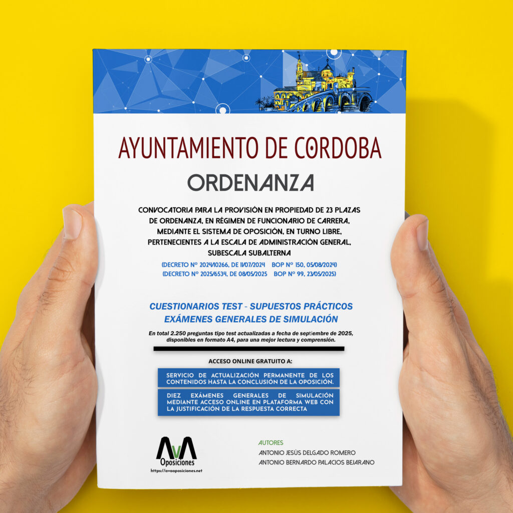 Ordenanzas Ayuntamiento de Córdoba. Test. Supuestos Prácticos. Exámenes generales de simulación